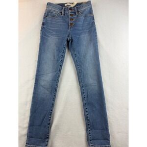 Madewell Women's 9" Mid Rise‎ Skinny Crop Jeans Button Fly W24